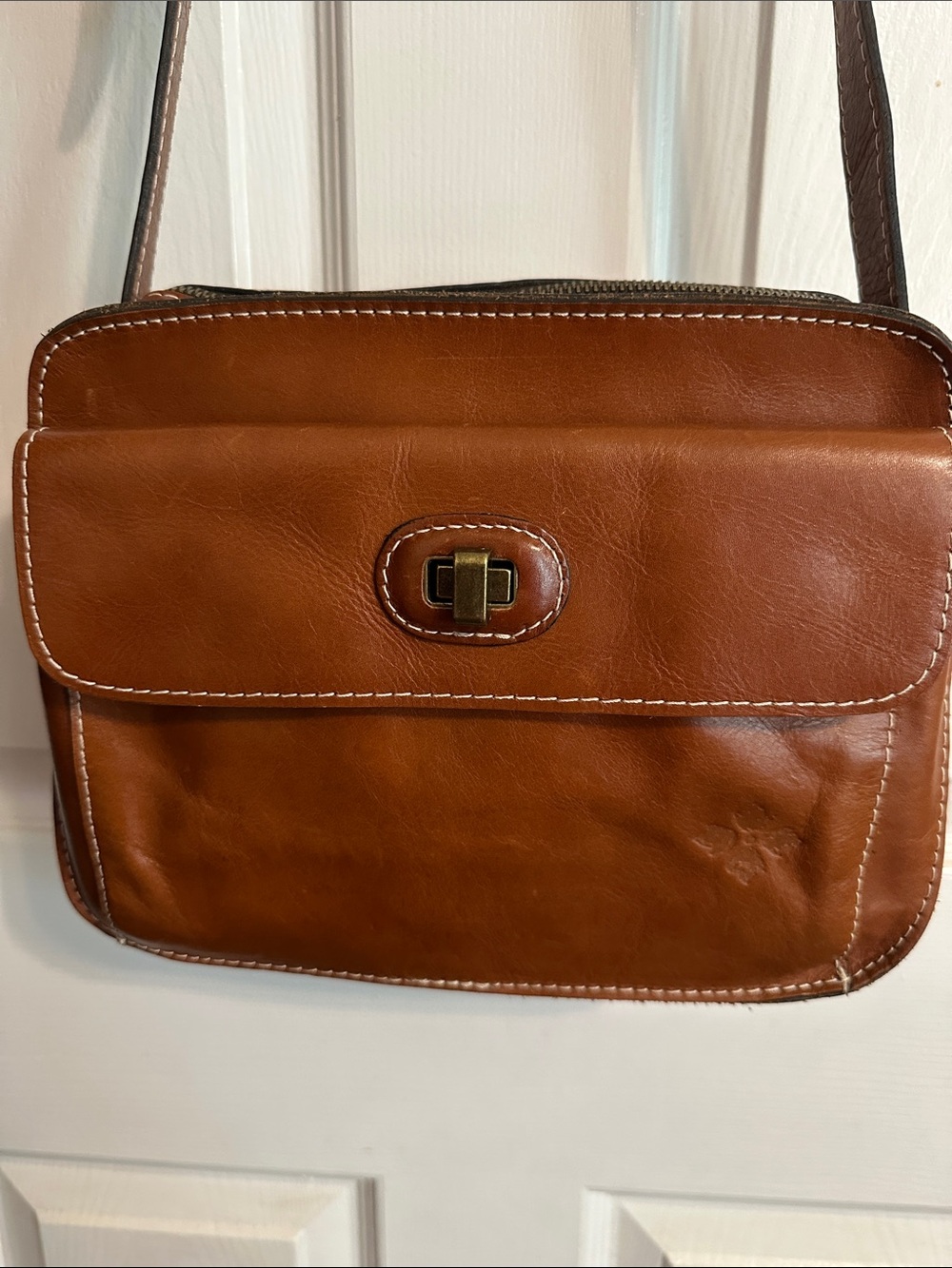 Patricia Nash Cognac Brown Leather Crossbody Bag - Picture 3 of 12